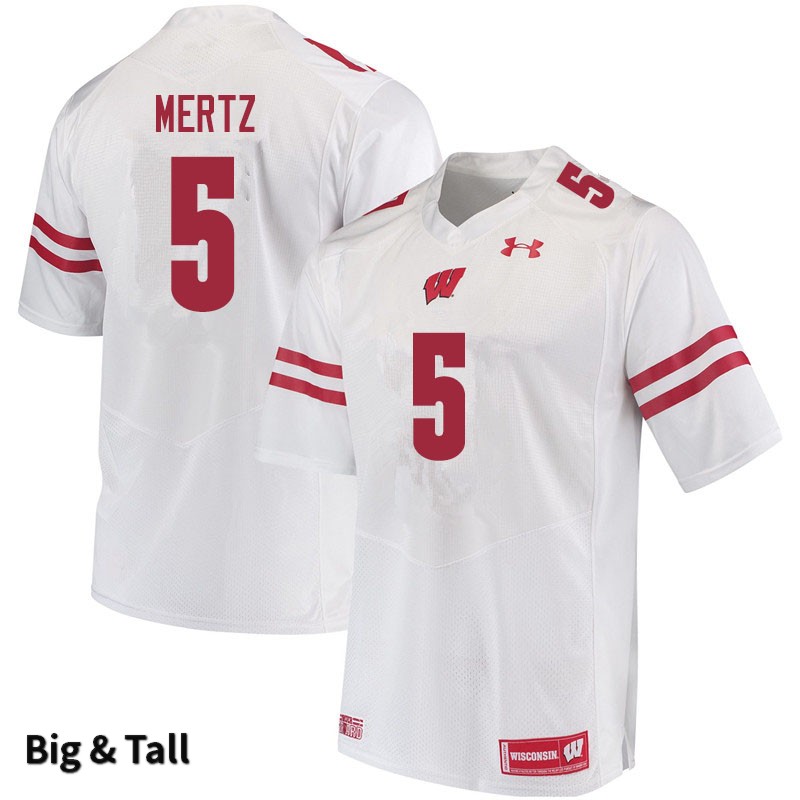 Wisconsin Badgers Men's #5 Graham Mertz NCAA Under Armour Authentic White Big & Tall College Stitched Football Jersey DL40W82VX